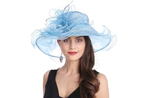SAFERIN Women's Organza Church Kentucky Derby Fascinator Bridal Tea Party Wedding Hat