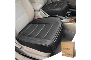 BOPUOVRE Car Seat Cover for Luxury & Comfort - PU Leather, Anti-Slip, Full Wrap Protection with Storage Pocket for Bottom Cushion - Universal Fit for 95% of Vehicles (Black,2 Piece)