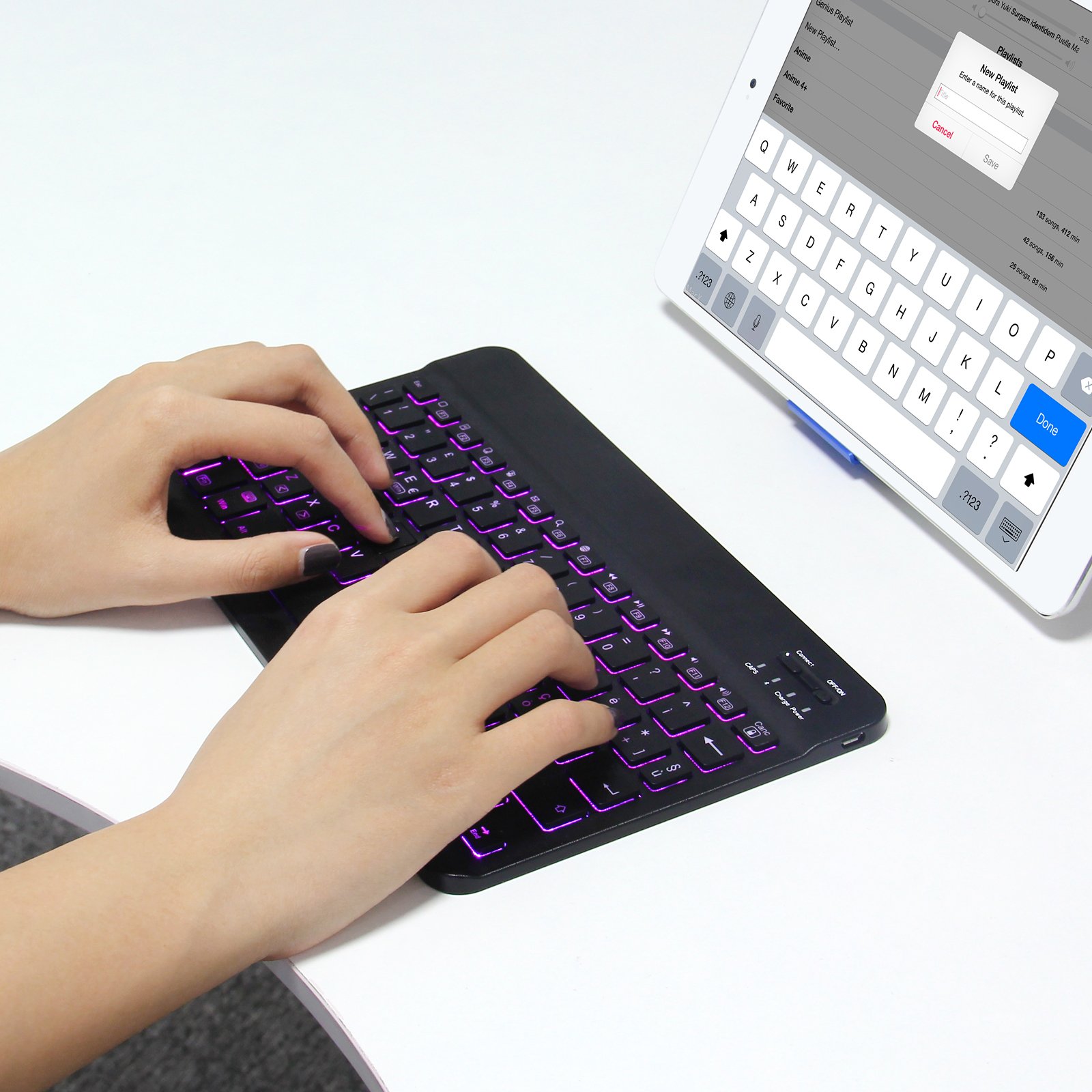 IClever Universal Wireless Keyboard With LED Backlight 7Colors, Built