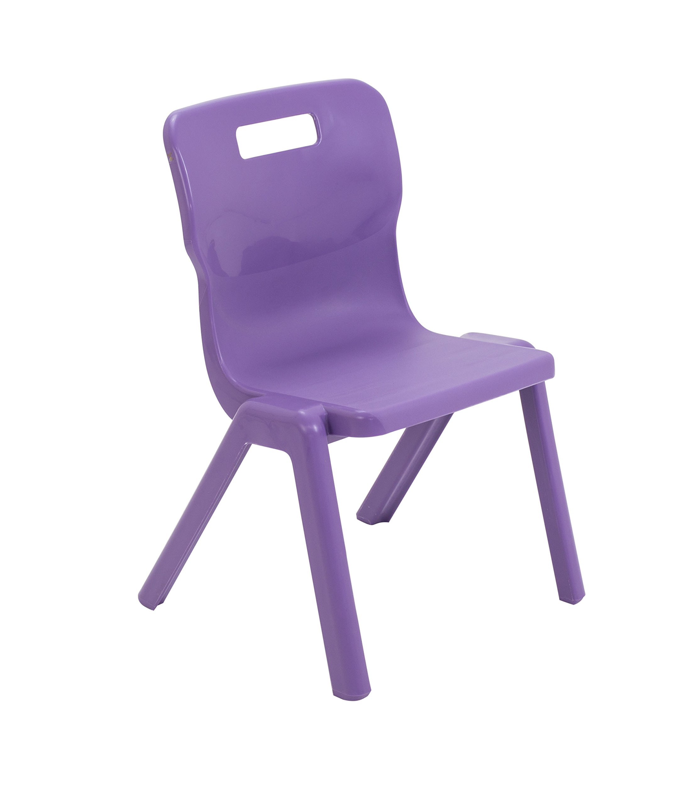 Titan One Piece Classroom Chair, Plastic, Purple, Size 3 for Ages 5-7 Years