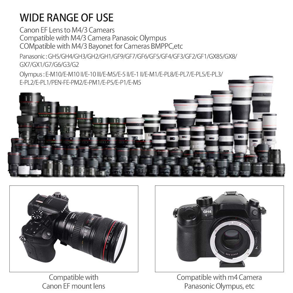 Viltrox EFM2 II Lens Mount Adapter Auto Focus for Canon Eos EF Lens to