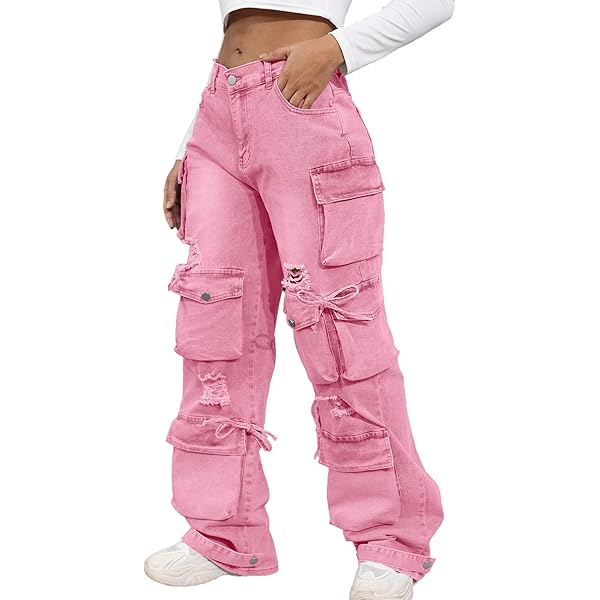 ジ*ヤ様 Interstate w38 cargo ピンク ThusFar Women's Baggy Cargo Pants Fashion Multi-Pocket Relaxed Fit