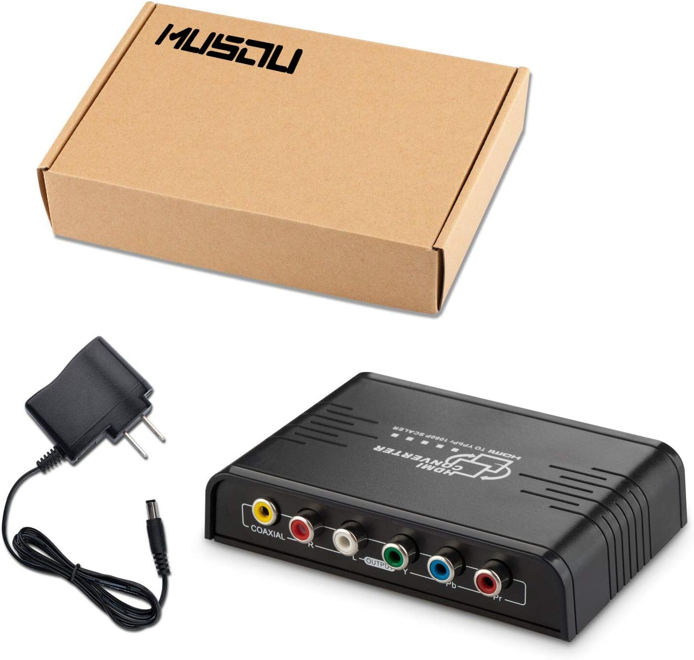 Musou HDMI to 1080P Component Video (YPbPr) Scaler Converter Adapter with Coaxial Audio Output + R/L Audio Support Windows 10,Black: Electronics