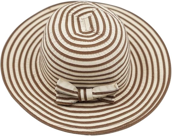 Amazon.com: LLmoway Women Beach Sun Hat Foldable Lightweight Summer Travel Stripe Hat with Inner String Black: Clothing