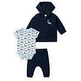monica + andy Baby Outfit Set, 100% Organic Baby Clothes, Zip Up Jacket, Bodysuit & Pants, Sizes For Newborn & Infant