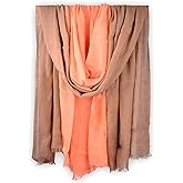 Iristide Two-tone Linen Scarf for Women Lightweight Summer Wrap Cotton Shawl Beach Travel Pashmina Gauze 75"×35"