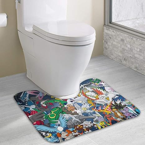 Amazon おしゃれ トイレマット ポケモン Ice Pokemon 5 U型足元マット 便器マット 足ふきマット 吸水マット バスルーム 滑り止め 抗菌 防臭 洗える 吸水 速乾 40 49cm トイレマット タンクカバー ホーム キッチン オンライン通販