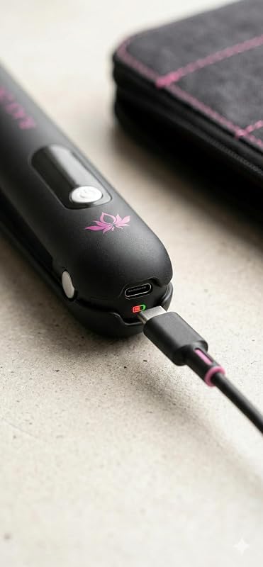 Black Onyx - Alisadora Aniónica Inalámbrica 2 en 1 Suavizar y rizar, USB-C Recargable, Portátil Viaje, 3 Temperaturas Ajustables (170°C/190°C/210°C), Batería 5000mAh, Placas Cerámicas Negro