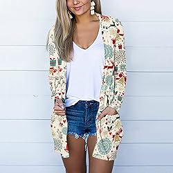 Santa Sweaters For Women Kimono Cardigans For Women