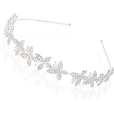 Exacoo Wedding Headbands for Women Girls Bride Headband Bridal Headpieces Crystal Hair Band Crown Silver Tiara Wedding Gifts Hair Accessories Elegant Fairy Rhinestone Handmade Butterfly Headband