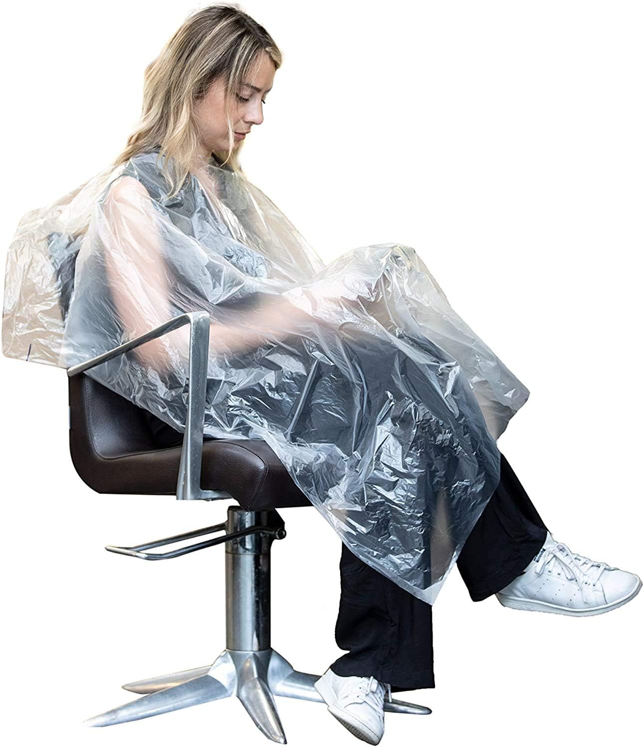 100 Disposable Clear Hairdressing Gowns 110 x 150 BigaMart