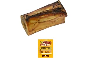 THE COUNTRY BUTCHER 4" Beef Marrow Dog Bones for Aggressive Chewers, Medium Breed Dog Treat, with Collagen, Natural, Tough, Chew Toy, Made in The USA, 6 Count