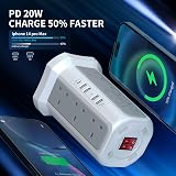 HAFINO 17 in 1 Tower Extension Lead 5M USB C 20W 12AC 5 USB Ports Surge view 3