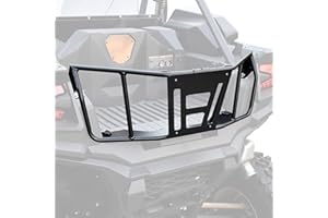 SAUTVS Cargo Bed Enclosure Tailgate for Kawasaki Teryx KRX 1000, Heavy Duty Steel Tail Gate Bed Extender Rack with Attach Poi