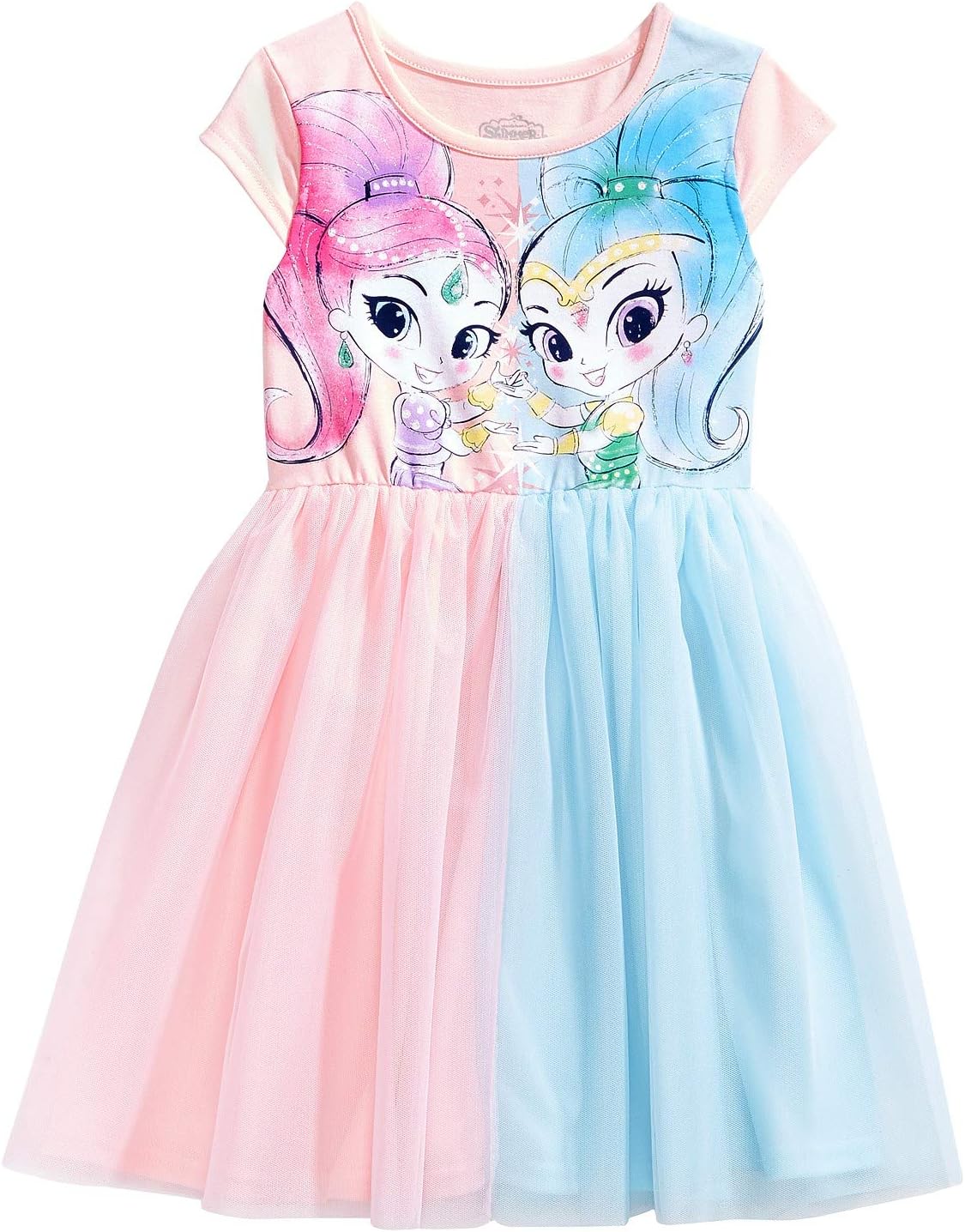 Nickelodeon Shimmer and Shine Colorblocked Tutu Dress, Toddler Girls Size 2T Rouge Pink