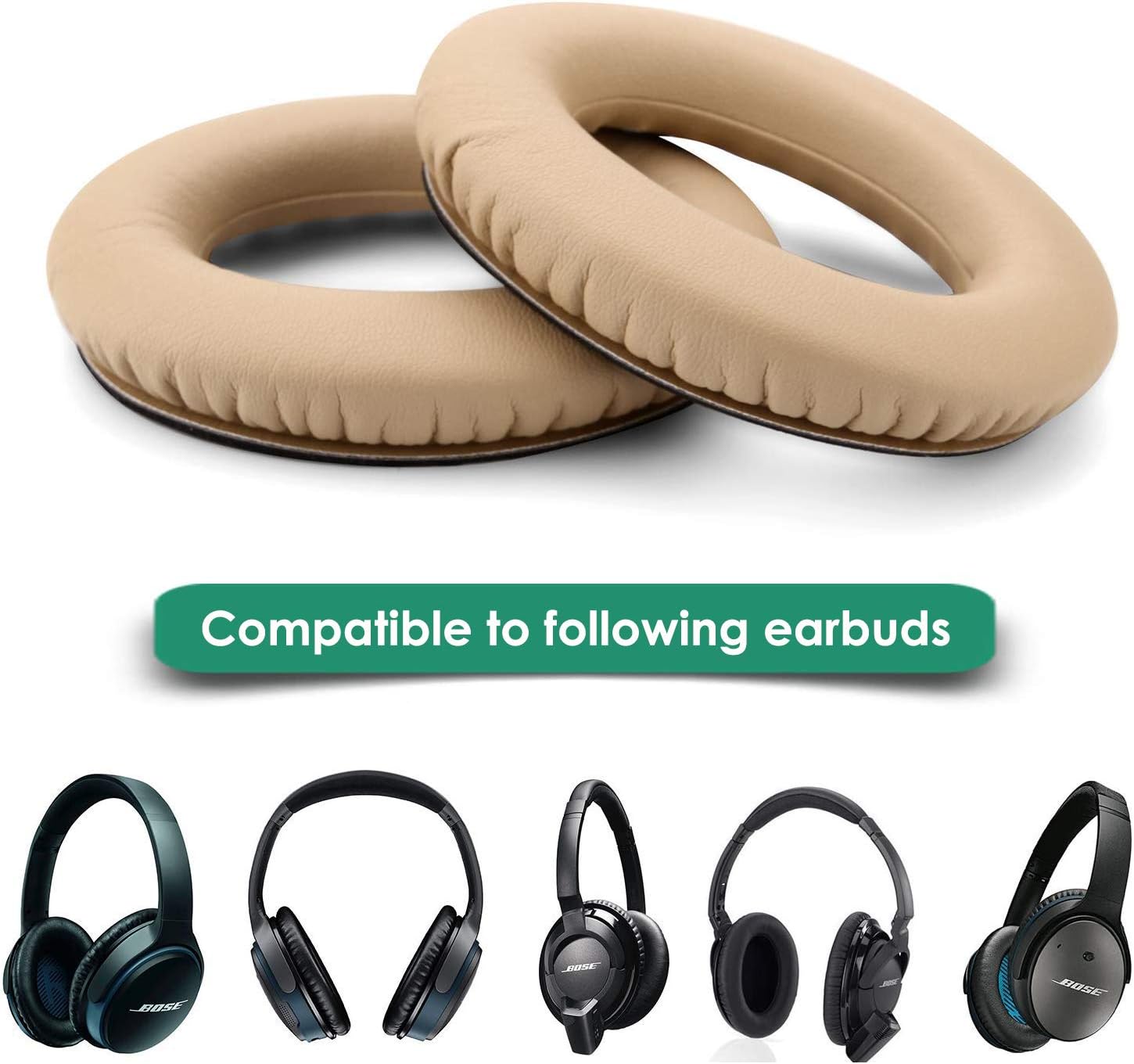 WADEO Replacement Earpads for Bose Earpad Cushion 2 Pieces Memory Foam Kit Ear Cover for Bose QC45/QC35/QC25/QC15 - Image 3