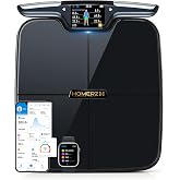 Homerz Smart Scale with BMI, Body Fat, Muscle Mass, Body Composition Scale | 57 Metrics Bathroom Scale, Bluetooth &amp; WiFi, Large TFT Color Display, Rechargeable, 400lb Weight, Syncs with Other Apps