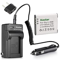 Kastar Li-50B Battery and Charger for Olympus