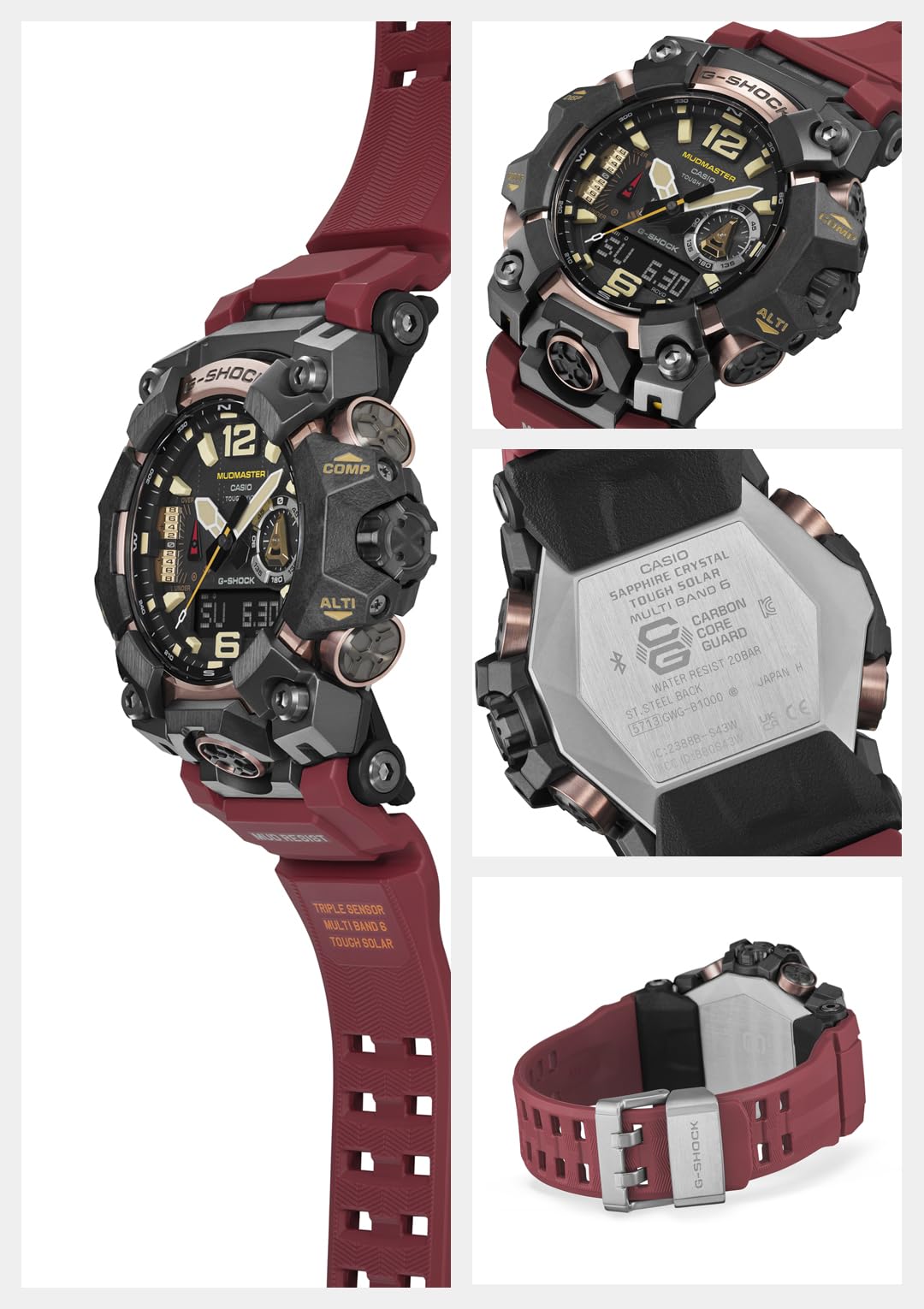 G-Shock Casio G-Shock GWG-B1000-1A4JF Master of G Series MUDMASTER Flagship Model Triple Sensor Japan Import New