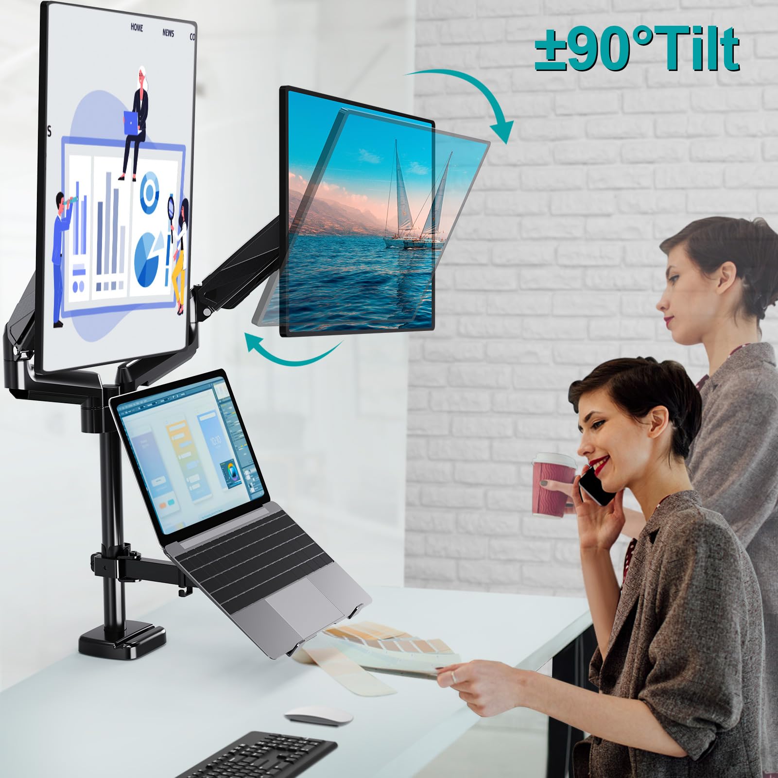 Computer Mount Chart Mua MOUNT PRO Monitor and Laptop Mount for 2 Max 27