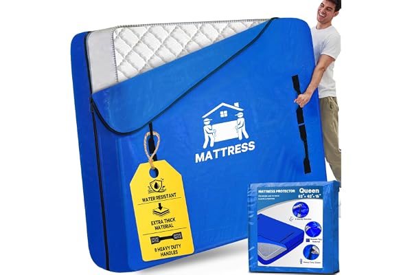 BETU Mattress Bag for Moving, Waterproof Mattress Protector Mattress Cover (Queen) Storage Bags with 8 Heavy-Duty Handles and