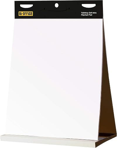 Bi-Office Tabletop Self Stick Flipchart Pad 20 Sheets 70gsm 58.5 x 50 cm