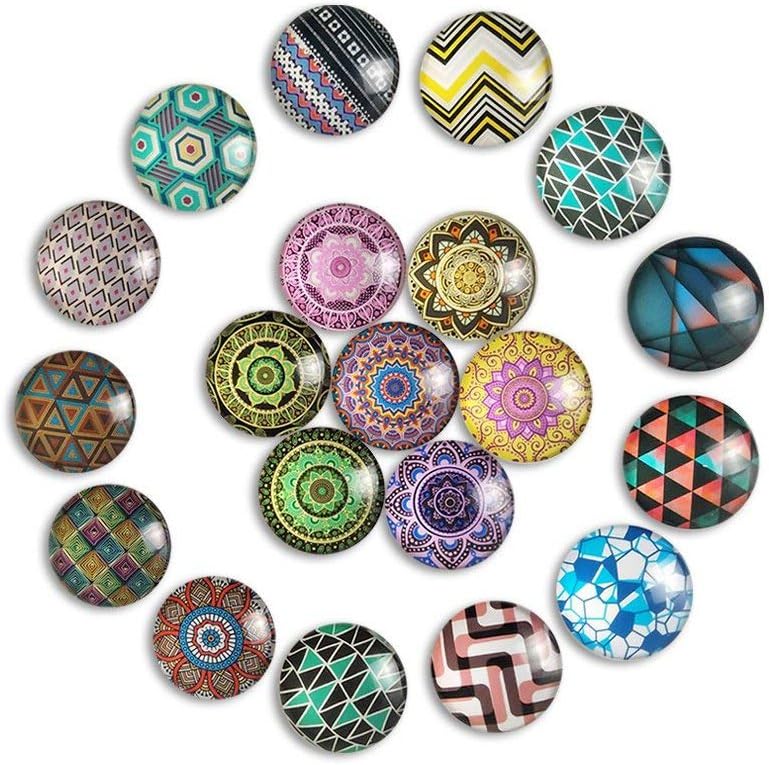 25mm Pop Pattern Round Flatback Glass Dome Cabochons Gems for Jewelry Making Handcrafts Vase Filler 20 PCS