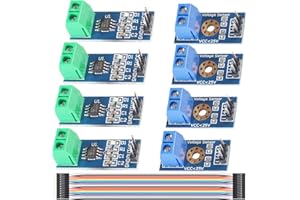 DKARDU 4 pcs Range Current Sensor ACS712 Hall Effect Current Sensor Module 30A + 4 pcs Voltage Sensor Module DC 0-25V oltage Tester with Dupont Cable for Arduino DIY Electronic Project