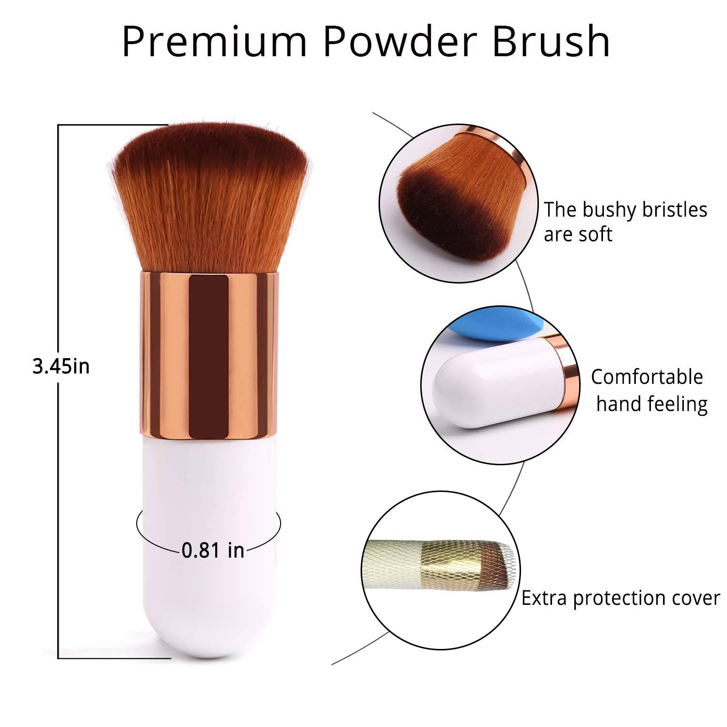 BEAKEY 4+1Pcs Makeup Sponges with Powder Brush, Foundation Blending Sponge for Liquid Cream and Powder, Professional Beauty Sponge Blender & Kabuki Brush : Beauty