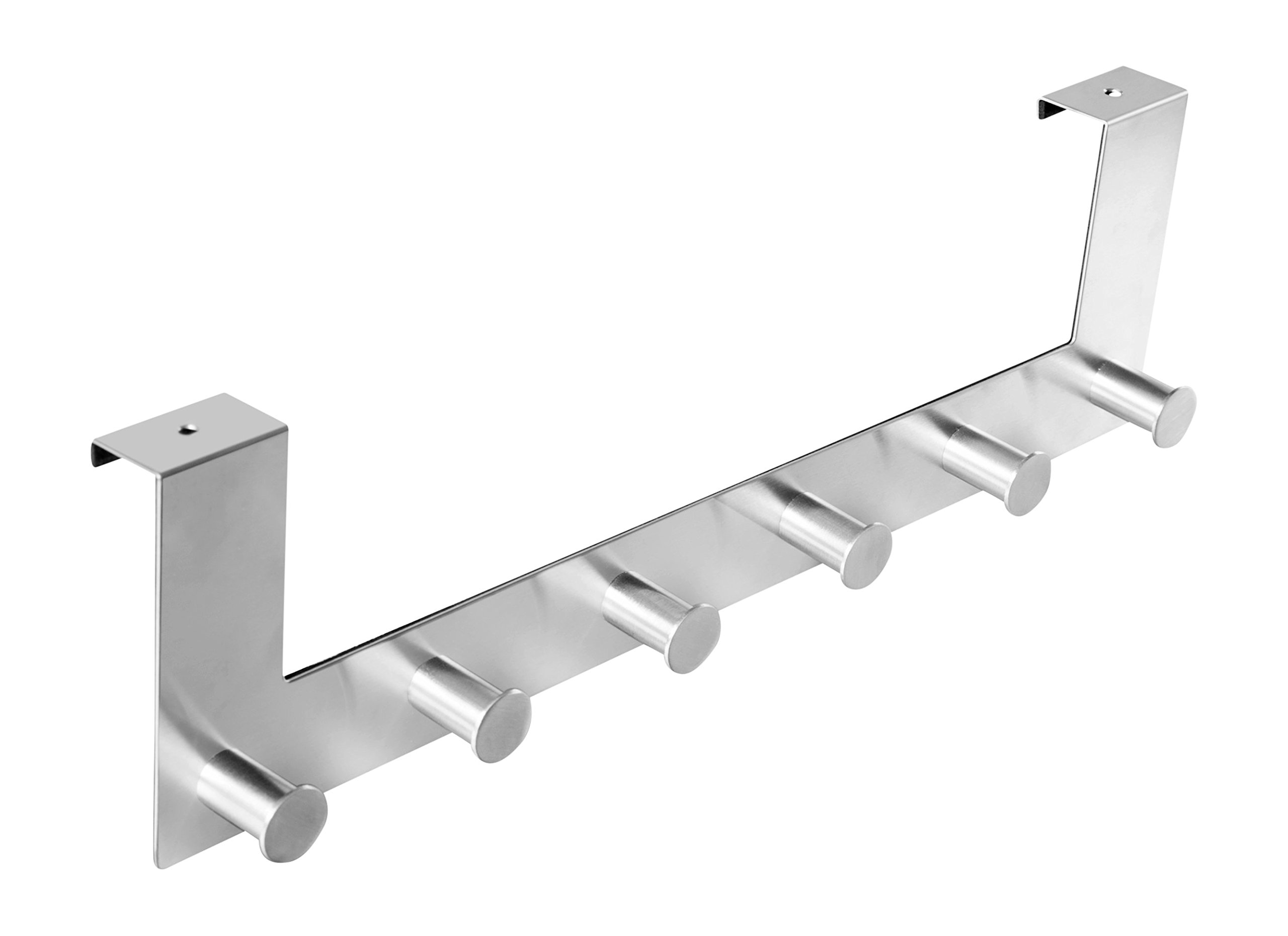 Ambrosya® | Exclusive Towel Rail Made of Stainless Steel | Bathroom Hook Holder Bracket Towel Towel Hook Towel Bar Rod Door Doormat (Stainless Steel (Brushed))