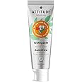 ATTITUDE Toothpaste with Fluoride, Prevents Tooth Decay and Cavities, Vegan, Cruelty-Free and Sugar-Free, Mango, 4.2 Oz