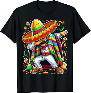 Dabbing Mexican Poncho Cinco De Mayo T-Shirt