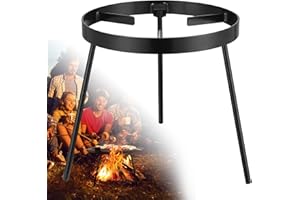 WEFAITH Campfire Tripod for Cooking - Campfire Cooking Equipment, Outdoor Fire Pit Stand, Portable Cast Iron Open Camping Tripod cookware for Dutch Oven,Grill,Lodge,firepit