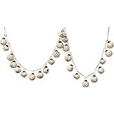 Creative Co-Op Embossed Mercury Glass Ball Ornament Garland, Distressed Matte Cream