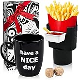 White Elephant Gifts for Adults, Funny Coffee Mug with Finger on the Bottom, French Fry Holder/Sauce Holder Set, Date Night I