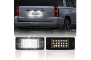 Gempro LED License Plate Lights Lamp Assembly, LED Rear Tag OEM Lamp Replacement Compatible with Chevy Tahoe Suburban Malibu/GMC Yukon XL/C-adillac Escalade ATS, White LED Lights - Pack of 2