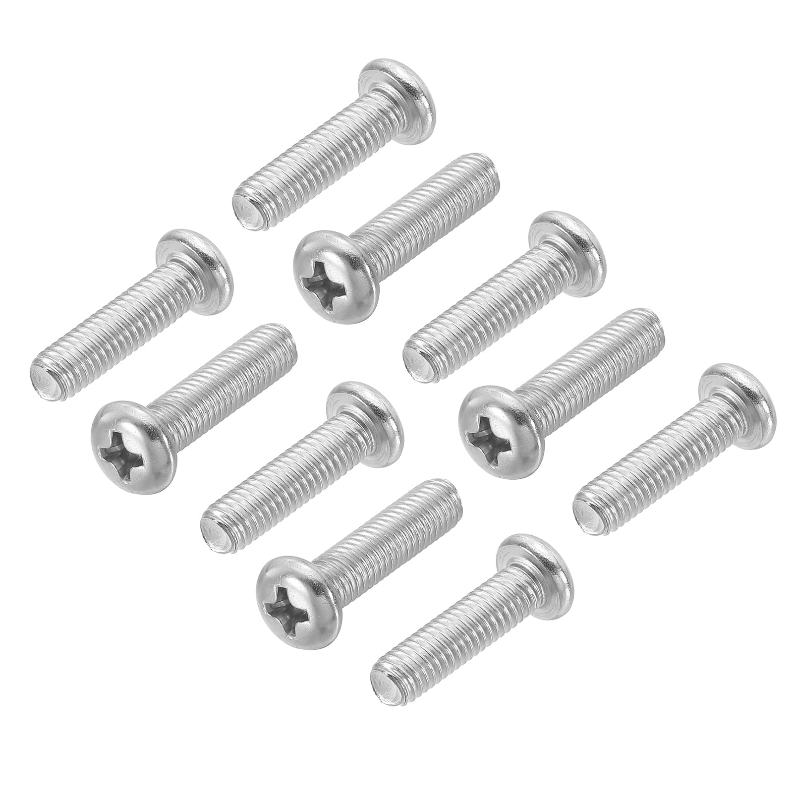 PATIKIL Phillips Pan Head Screws, 30 Pack M5-0.8 x 18mm 304 Stainless Steel 18-8 Full Thread, Pan Head Machine Phillips Drive Screw — image 1