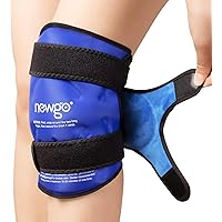 NEWGO Ice Pack for Knee Replacement Surgery, Reusable Gel Cold Pack Knee Ice Pack Wrap Around Entire Knee for Knee Injuries, 