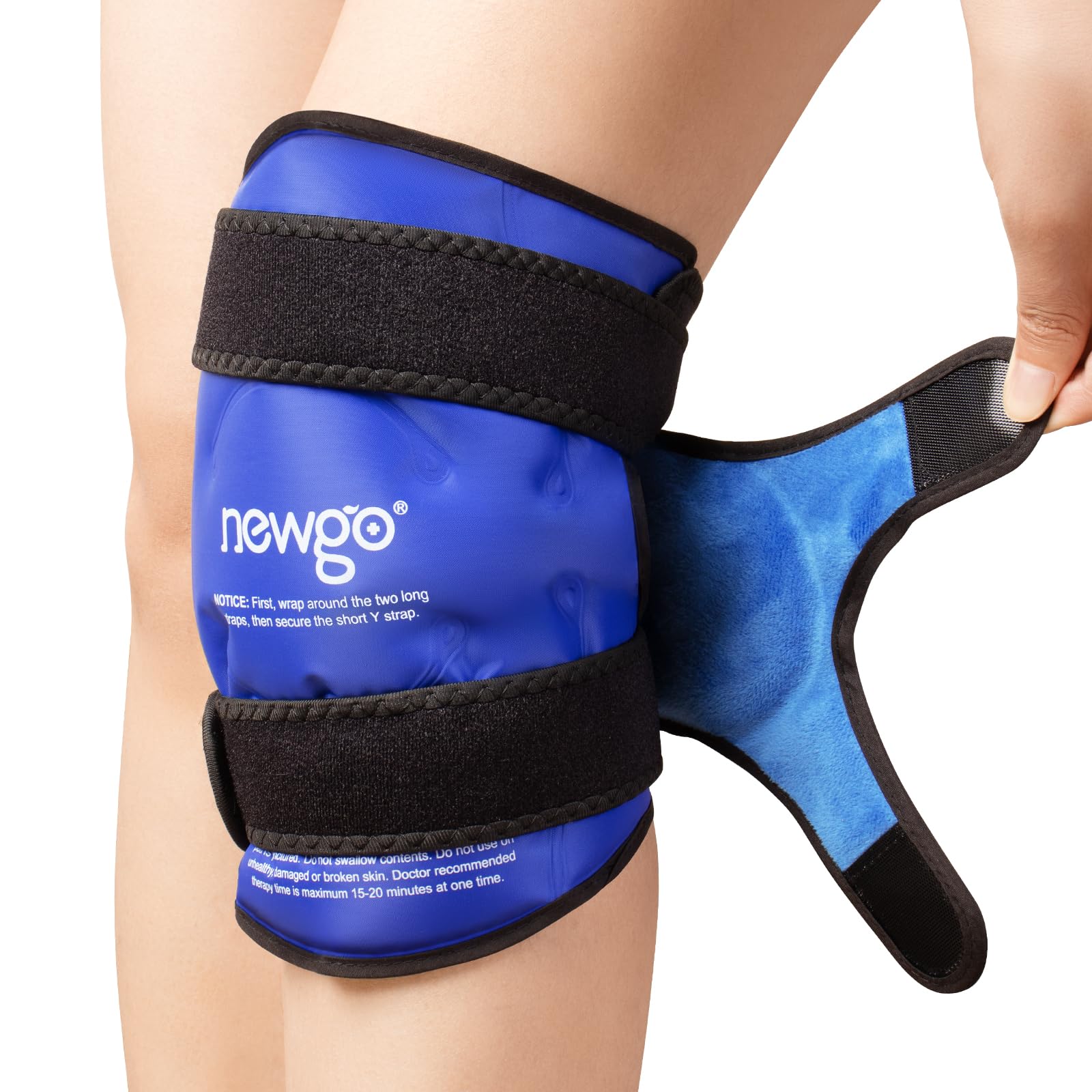 Photo 1 of NEWGO Ice Pack for Knee Injuries Reusable, Knee Ice Pack Wrap Around Entire Knees for Replacement Surgery Recovery, Gel Cold Pack Wrap for Meniscus Tear, ACL, Swelling Pain Relief - Blue