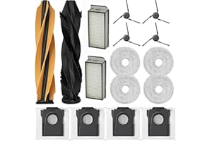 Replacement Parts Kit for Dreame X50 Ultra / X50 Ultra Complete Robot Vacuum Accessories | 1 Pair Main Brush Roller, 4 Side B