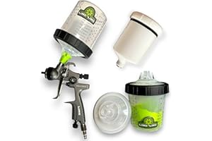 LiME LiNE 1.4 mm PRO HVLP Paint Spray Gun for Automotive Basecoats, Clearcoats and Primers. (Bonus) PPS Disposable Paint Cup System Setup