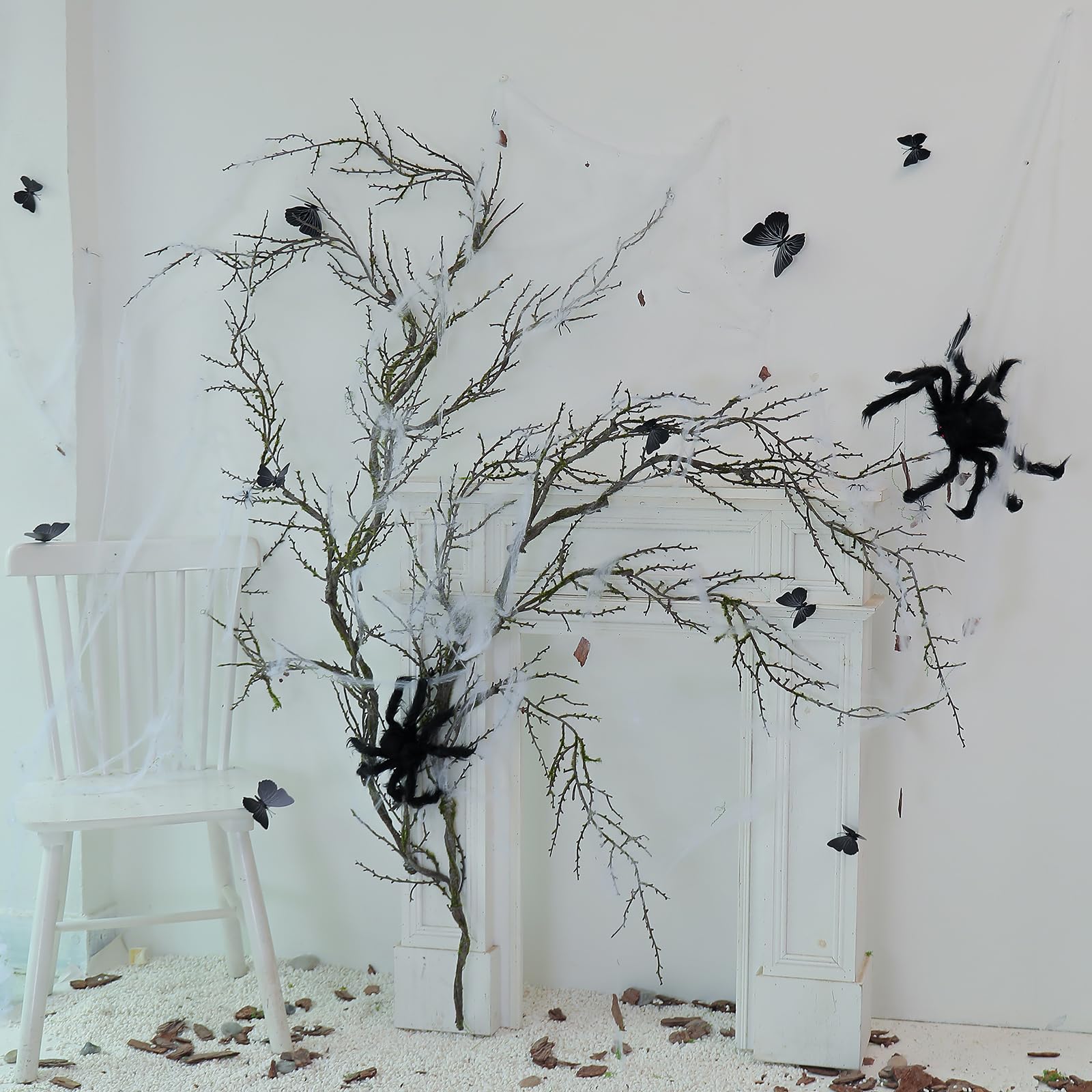 Photo 1 of 190cm/74.8inch Artificial Creepy Flexible Tree Branches Faux Grape Vines Garland Twigs with Moss Wood Craft for Halloween Door Wall Hanging Cottage Haunted Mansion Theme Outdoor Mantel Decoration (2)