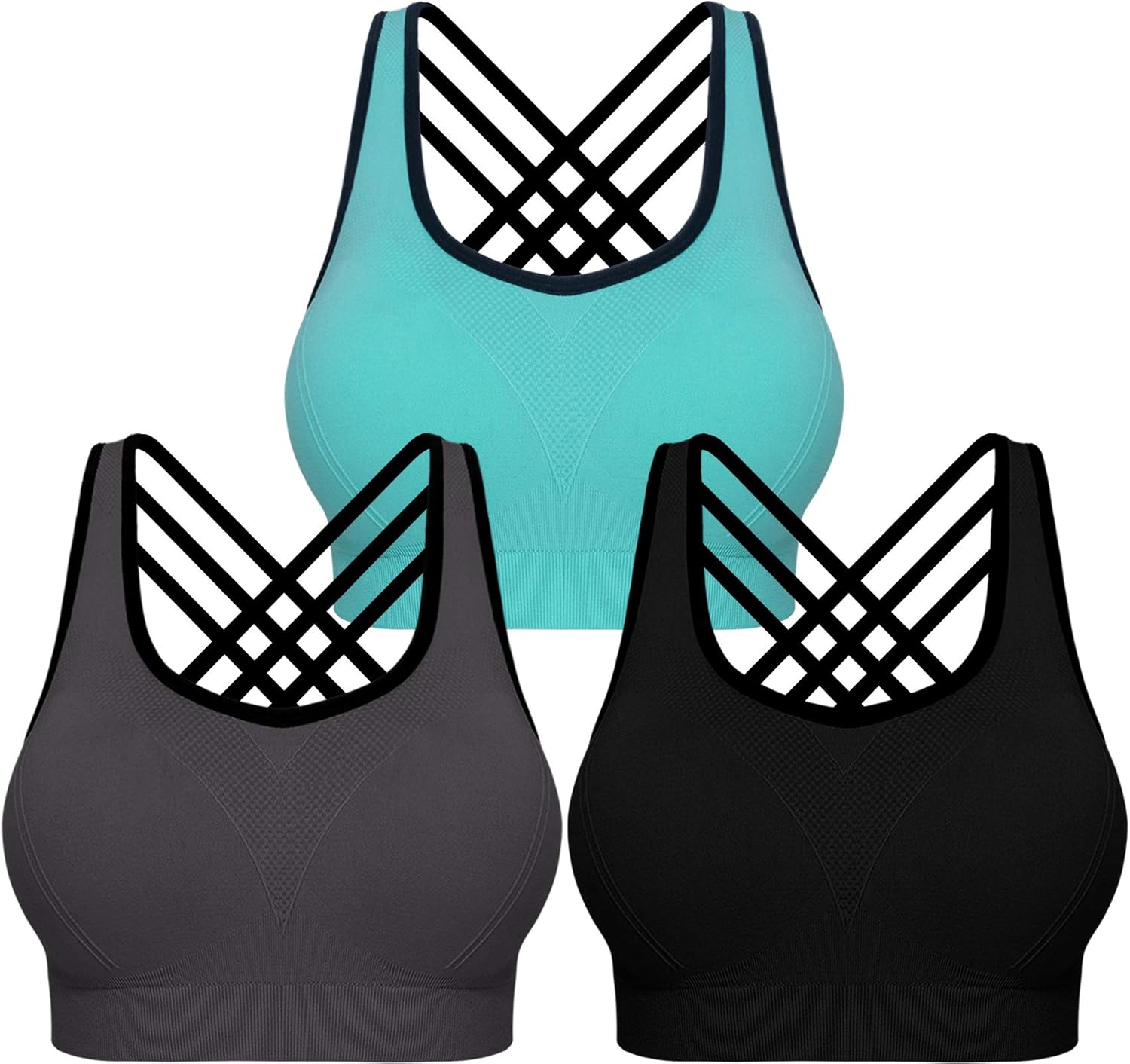 3 Pack Sports Bras for Women High Impact Padded Workout Yoga Bra Fitness Activewear at  Women’s Clothing store
