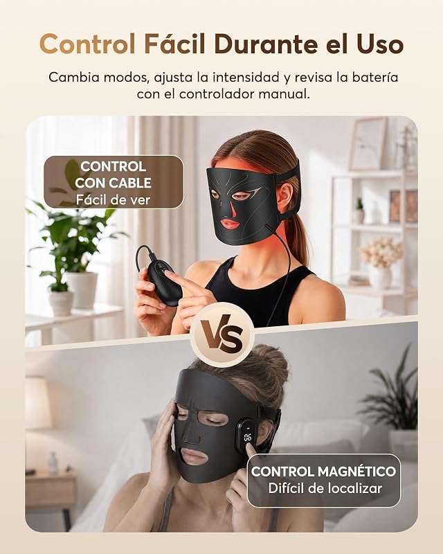 Máscara Facial LED com 4 Modos, 224 LEDs, Cuidados Domiciliários Todos
