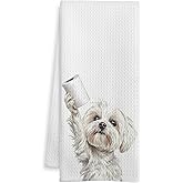 WOTYPU Funny Maltese Gifts Bathroom Hand Towels, Maltese Dog Lovers Gifts Decorative Hand Towels for Kids Guest Bathroom Washroom Half Bath, 16X24 Inch