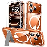 xiwxi for iPhone 17 Pro Case with Kickstand,[Compatible with Magsafe][1*Screen Protector],Military-Grade Protection & Anti-Yellowing,Magnetic Phone Case for iPhone 17 Pro,Clear