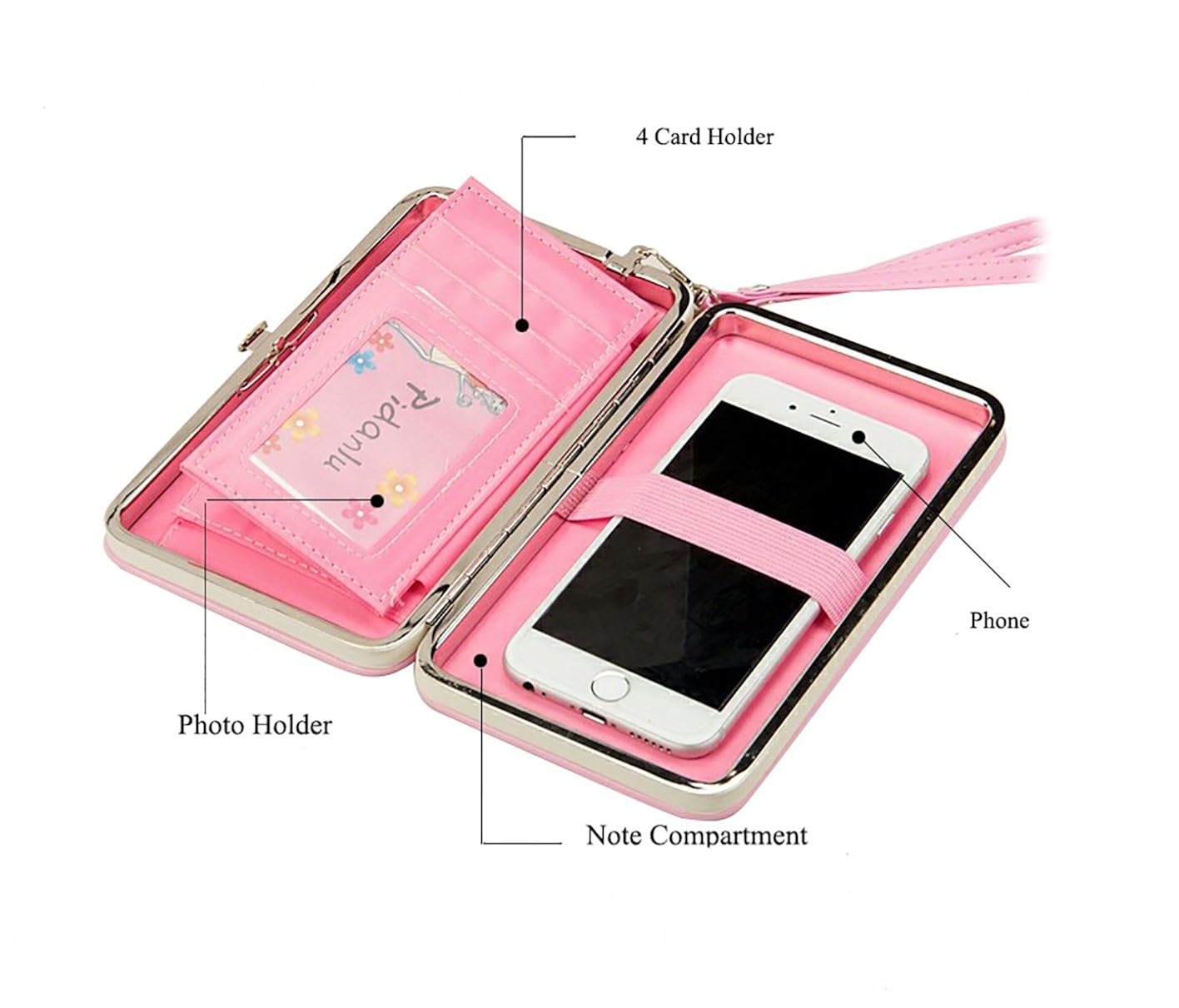 surbhi women's pu grey multi-function wallet