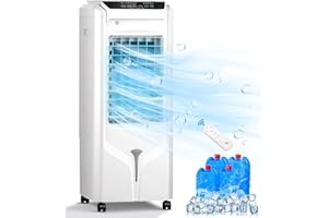 AKIRES Swamp Cooler Windowless Portable Air Conditioner,Evaporative Air Cooler with 4.2-Gal Tank,4 Ice Packs,12H Timer,Portable Ac Evaporative Cooler for Indoor Room Bedroom Office Outdoor(32IN)