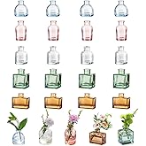 Glasseam Mini Bud Vases for Centerpieces: Colored Small Flower Vase Set of 20 Cute Tiny Glass Vases for Flowers Modern Decorative Wedding Table Centerpiece for Dining Room Decoration