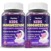 Magnesium Glycinate Gummies for Kids 4+: Sugar Free Magnesium Bisglycinate Gummy with Chamomile, L-Theanine, Lemon Balm, B6, Omega 3, Zinc - Gluten Free, Non-GMO, Vegan, Mixed Berry Flavor